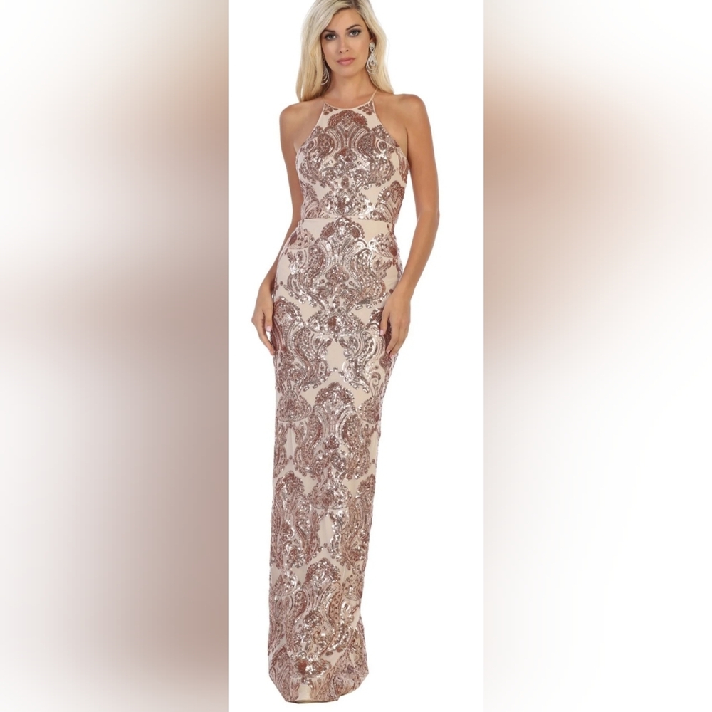 Elegant Sequin Lace Pencil Dress